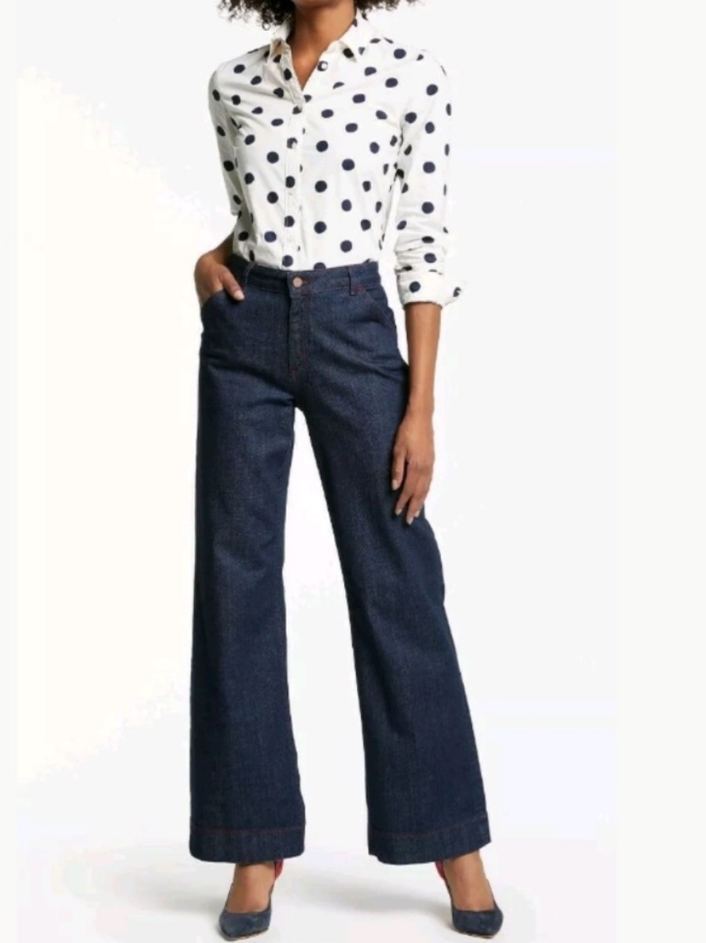 NWT Boden The Windsor wide leg jeans sz 12 long